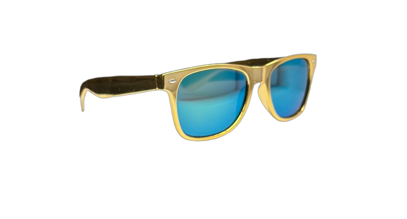 PartyXplosion Blues brother bril goud met spiegelglas