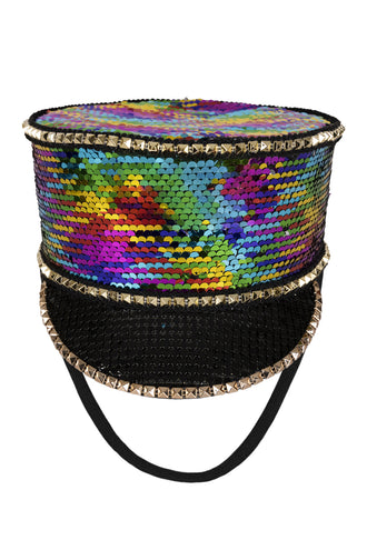 PartyXplosion Kolbak fanfare hoed Pailletten multicolor