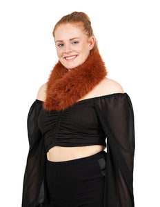 PartyXplosion Nep bont sjaal caramel met clip