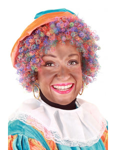 PartyXplosion Pieten pruik afro verstelbaar regenboog