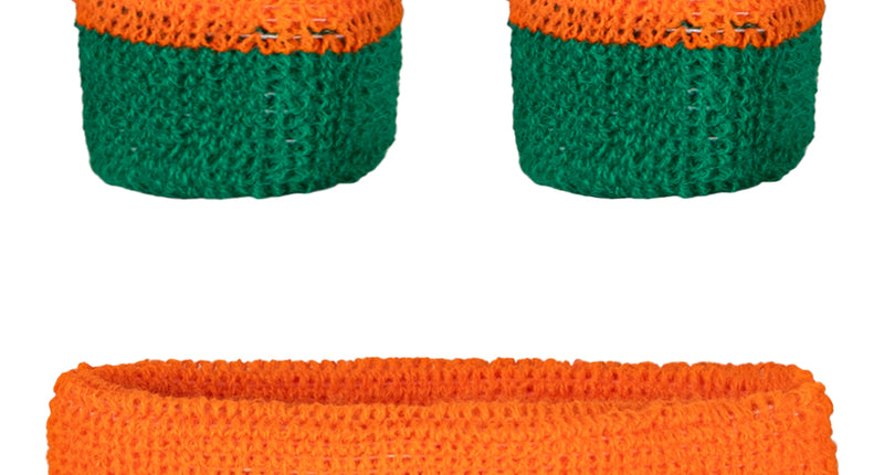 PartyXplosion Zweetbandjes set oranje groen Kruikenstad