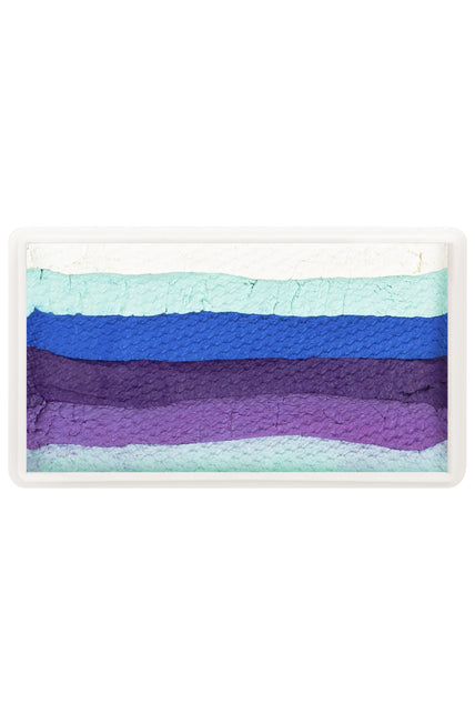 PXP double splitcake Frozen princess met zes banen wit, mintgroen, blauw en paars in wit palet
