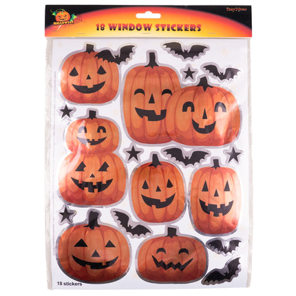 Raamstickers pompoen van Funny Fashion in verpakking met opdruk 18 window stickers