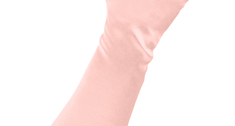 Satijnen handschoenen roze 40 cm, glanzend poederroze model tot over de elleboog voor een themafeest