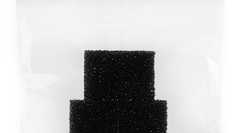 Stipple sponsje set van 3 van Superstar, zwarte grove schminksponsjes in verpakking