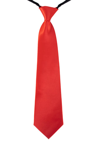 Stropdas rood met voorgeknoopte knoop en glanzend effen oppervlak, voor carnaval en themafeest