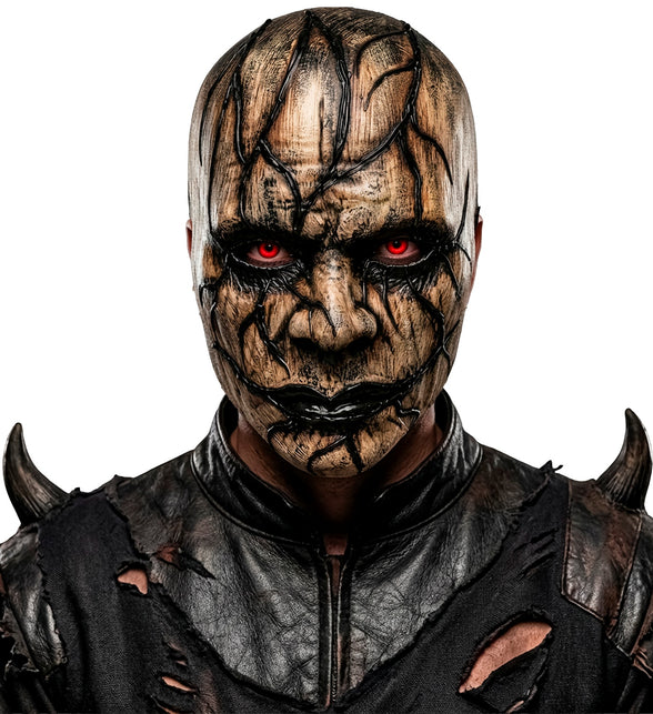 Venom masker heren met rode ogen en bruin gescheurd monstergezicht voor een griezelfeest