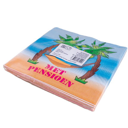 Verpakking met 20 papieren servetten met pensioen van 30 x 30 cm, dichtgestapeld