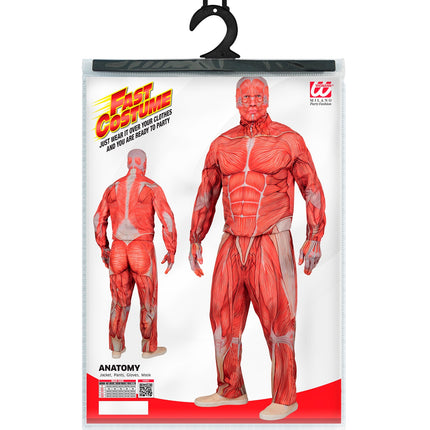 Verpakking anatomie kostuum Bente met jas, broek, handschoenen en masker