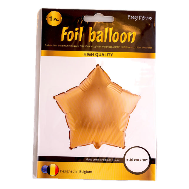Verpakking van de folieballon ster goud, één stuk van 46 cm ofwel 18 inch