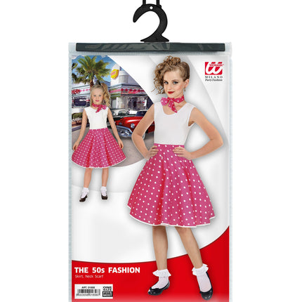 Verpakking jaren 50 rok Holly van Widmann met rok en halsdoek voor meisjes