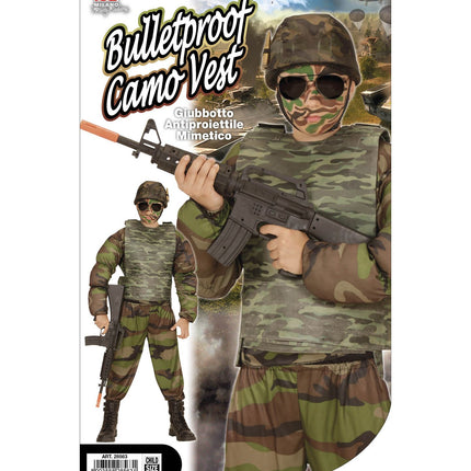 Verpakking van het kogelwerend camouflagevest voor kinderen van Widmann