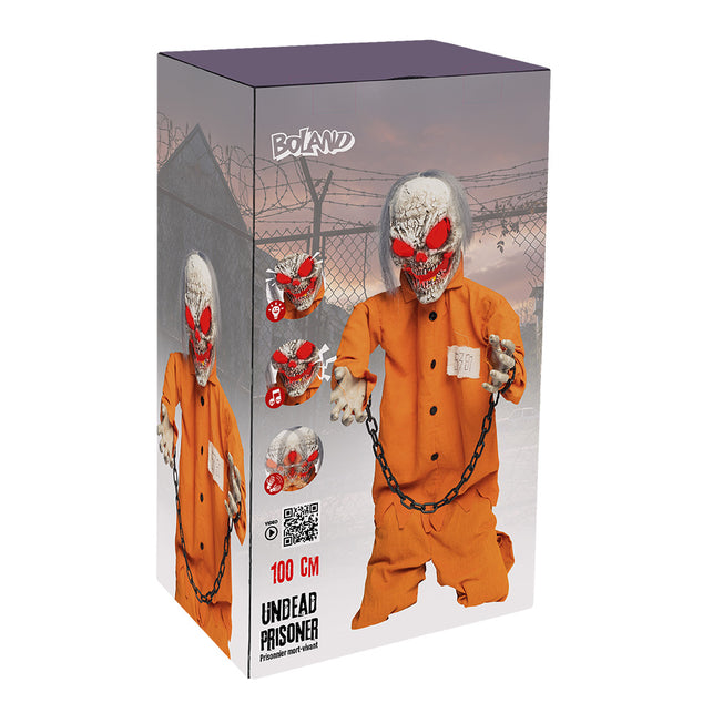 Verpakking van de Undead prisoner van Boland met gevangenisoverall en prikkeldraad op de doos