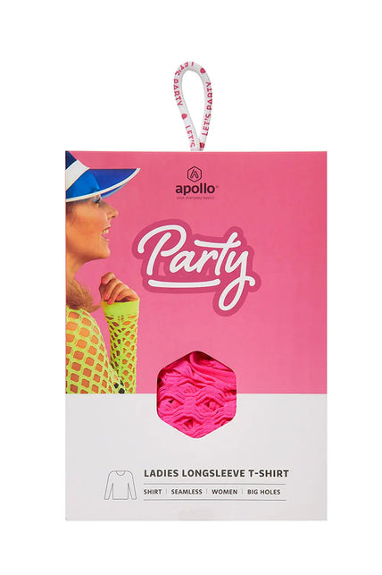 Verpakking van het visnet shirt dames roze van Apollo met stofvenster