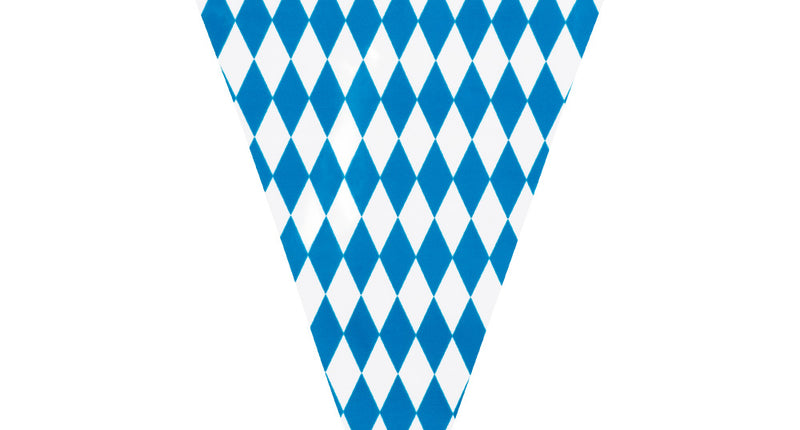 Vlaggenlijn Beieren met blauw-witte ruitvlag van 30 x 20 cm aan wit koord