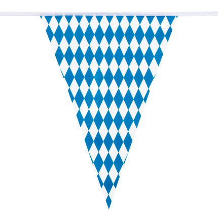 Vlaggenlijn Beieren met blauw-witte ruitvlag van 30 x 20 cm aan wit koord