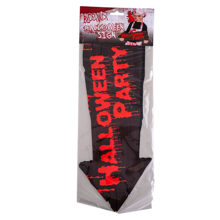 Wanddeco halloween party 19 x 50 cm in verpakking met ophanglabel
