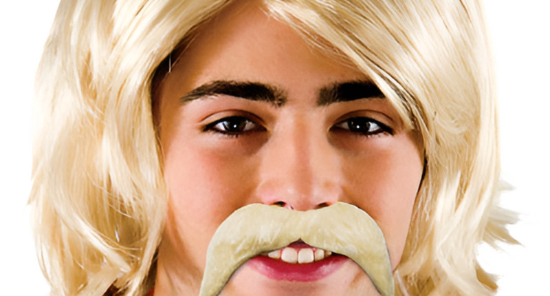 Wicked Costumes Blonde snor 70-jaren stijl