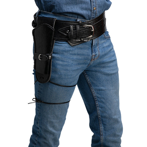 Wicked Costumes Cowboy holster deluxe - zwart