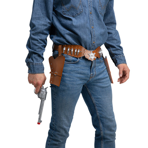Wicked Costumes Cowboy riem met 2 holsters