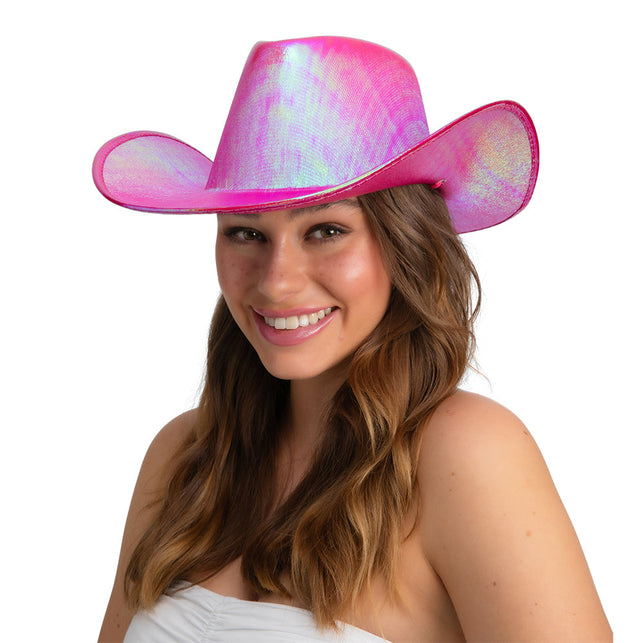 Wicked Costumes Cowboyhoed texaans - Roze glanzend