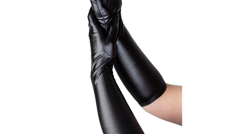 Wicked Costumes Handschoenen lang dames - metallic zwart