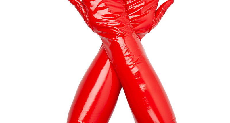 Wicked Costumes Handschoenen lang PVC - rood