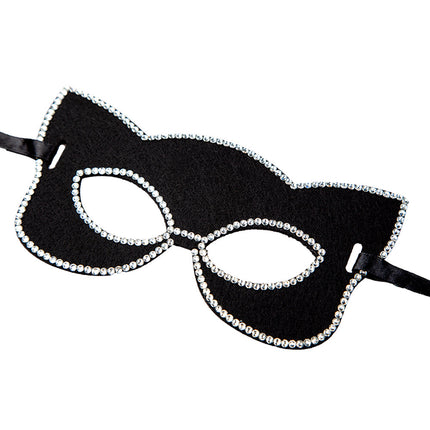 Wicked Costumes Kattenmasker sexy met diamanten rand