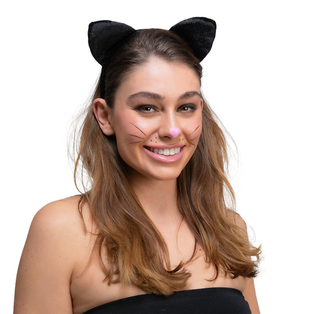 Wicked Costumes Kattenoortjes zwart velours