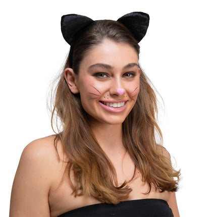 Wicked Costumes Kattenoortjes zwart velours