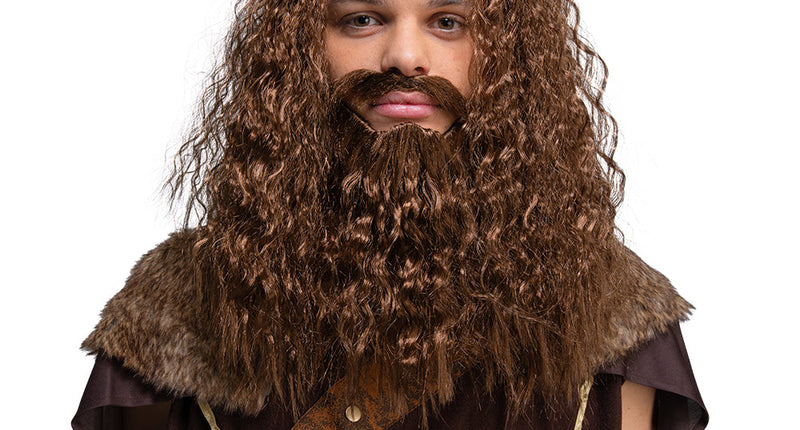 Wicked Costumes Lange krullende pruik & baard