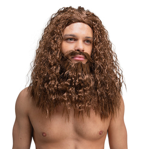 Wicked Costumes Lange krullende pruik & baard