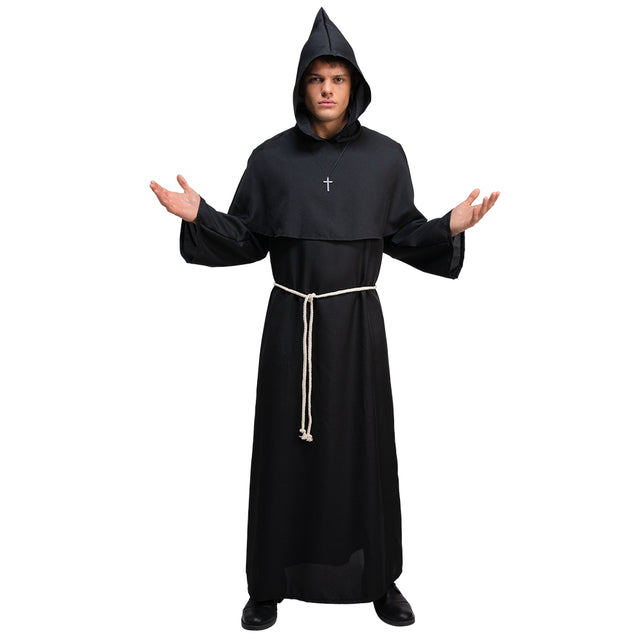 Wicked Costumes Monnik kostuum zwart middeleeuws