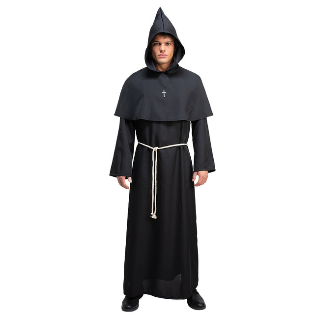 Wicked Costumes Monnik kostuum zwart middeleeuws