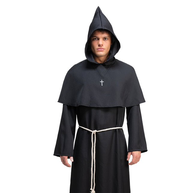 Wicked Costumes Monnik kostuum zwart middeleeuws