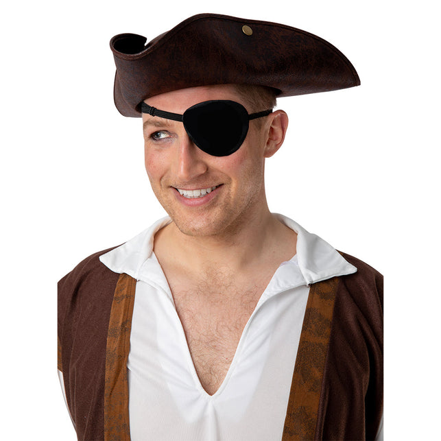 Wicked Costumes Ooglapje zwart satijn