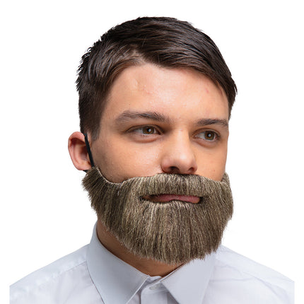 Wicked Costumes Realistische baard deluxe - Grijs