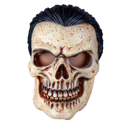 Wicked Costumes Schedelmasker met zwart haar