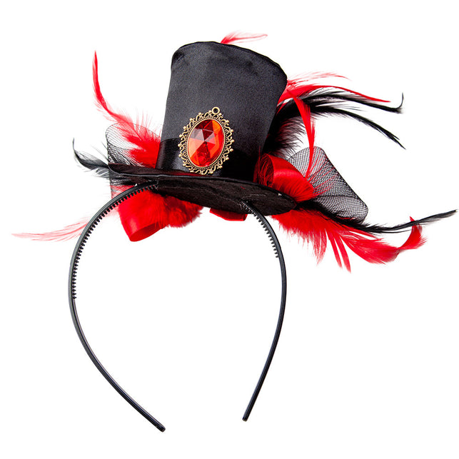 Wicked Costumes Vampier mini hoge hoed deluxe & ketting
