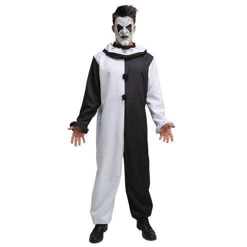 Wicked Costumes Zwart wit clownspak met masker