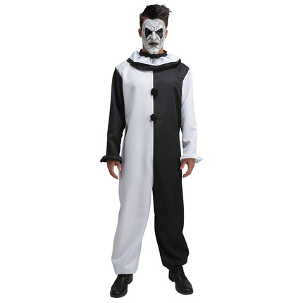 Wicked Costumes Zwart wit clownspak met masker