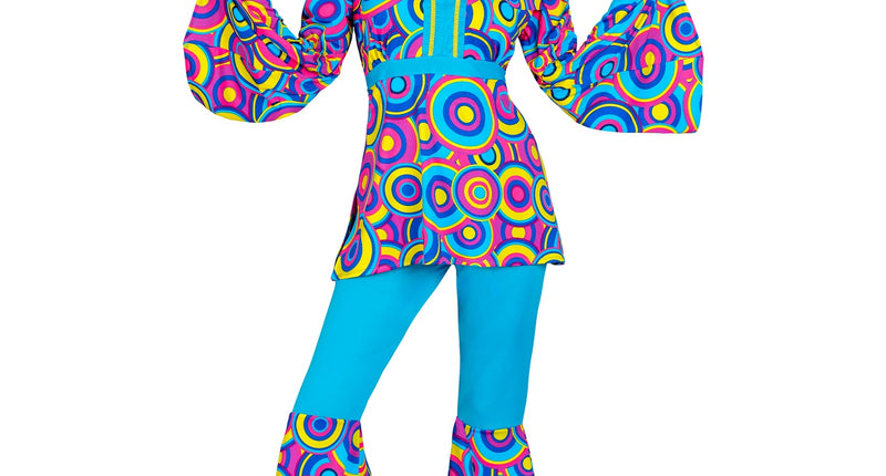 Widmann SRL 70s groovy kostuum blauw Jessica