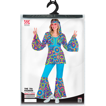 Widmann SRL 70s groovy kostuum blauw Jessica