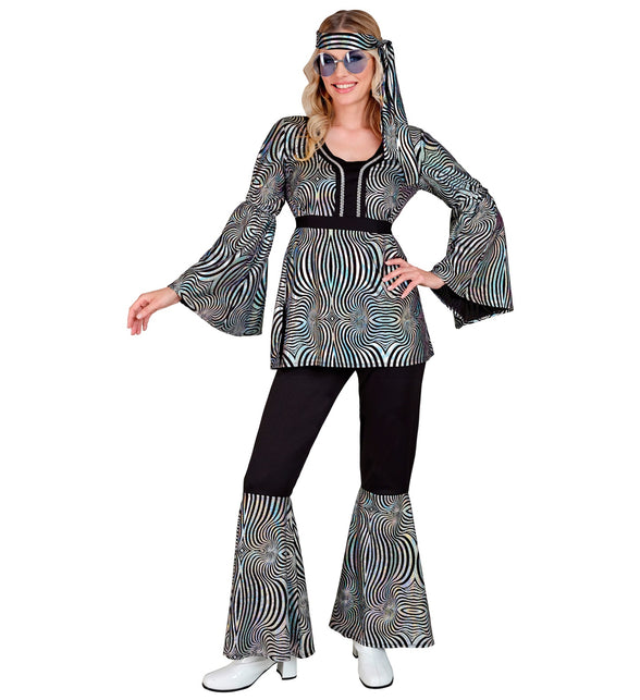 Widmann SRL 70s groovy kostuum zilver Nicole