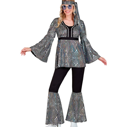 Widmann SRL 70s groovy kostuum zilver Nicole