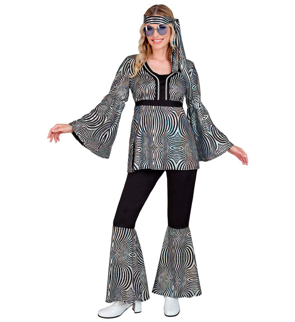 Widmann SRL 70s groovy kostuum zilver Nicole