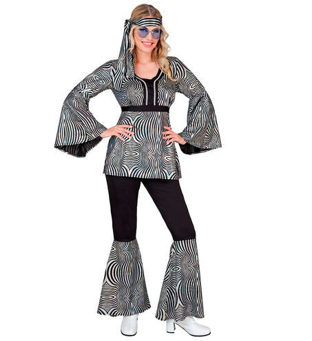 Widmann SRL 70s groovy kostuum zilver Nicole