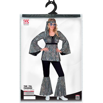 Widmann SRL 70s groovy kostuum zilver Nicole
