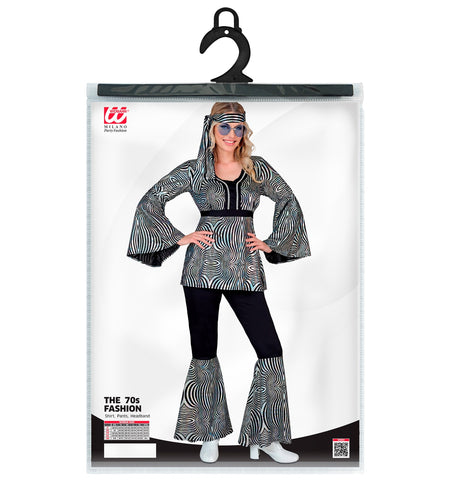 Widmann SRL 70s groovy kostuum zilver Nicole
