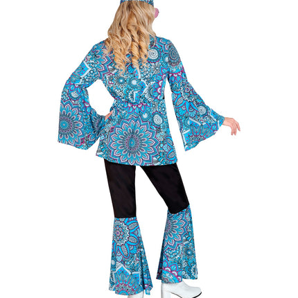 Widmann SRL 70s hippie kostuum mandala blauw